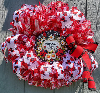 Ladybug Wreath - Welcome To Our Home