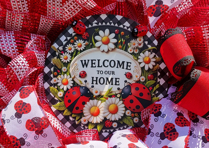 Ladybug Wreath - Welcome To Our Home